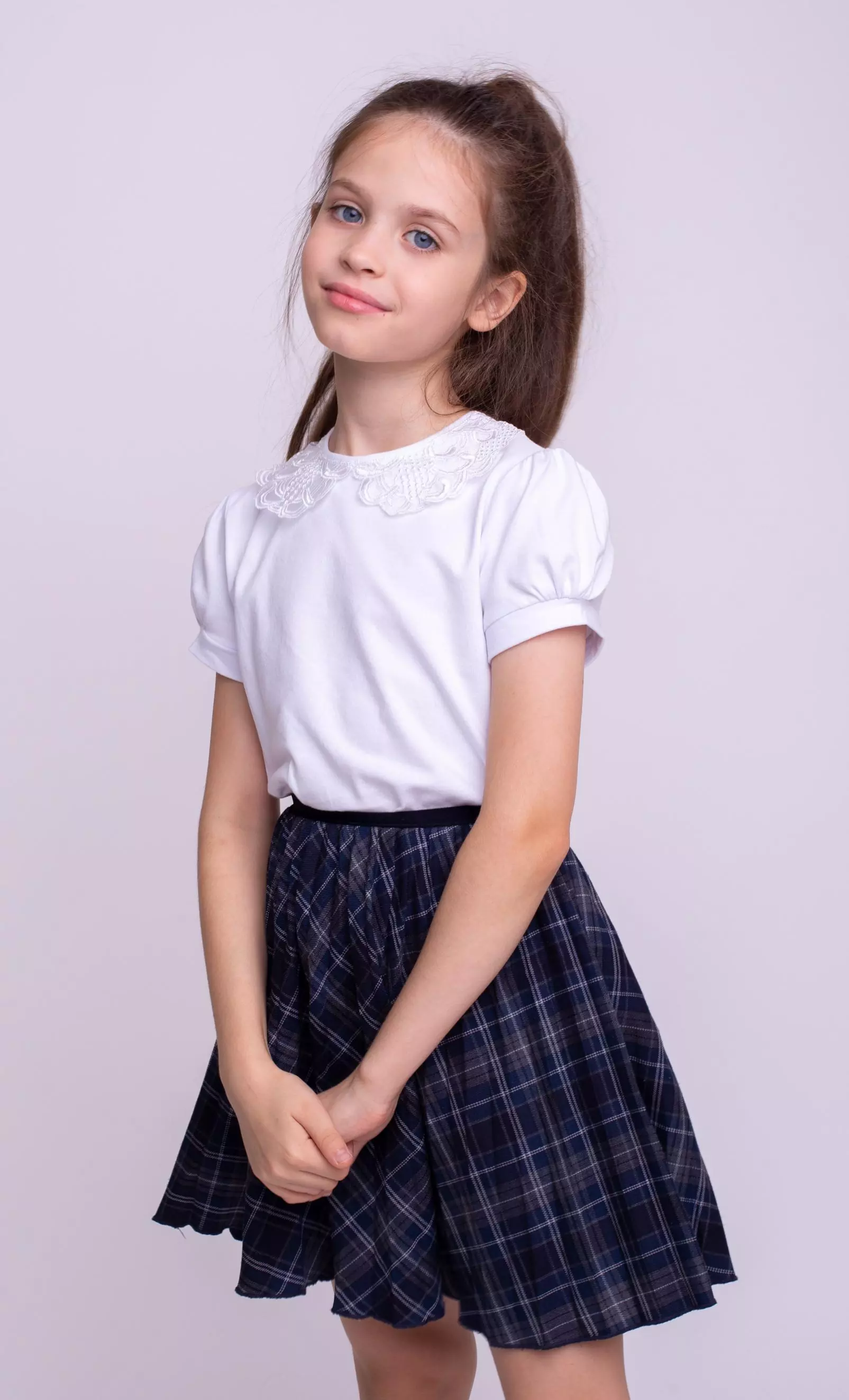 Блузка для девочки с коротким рукавом (0020_ШК21)