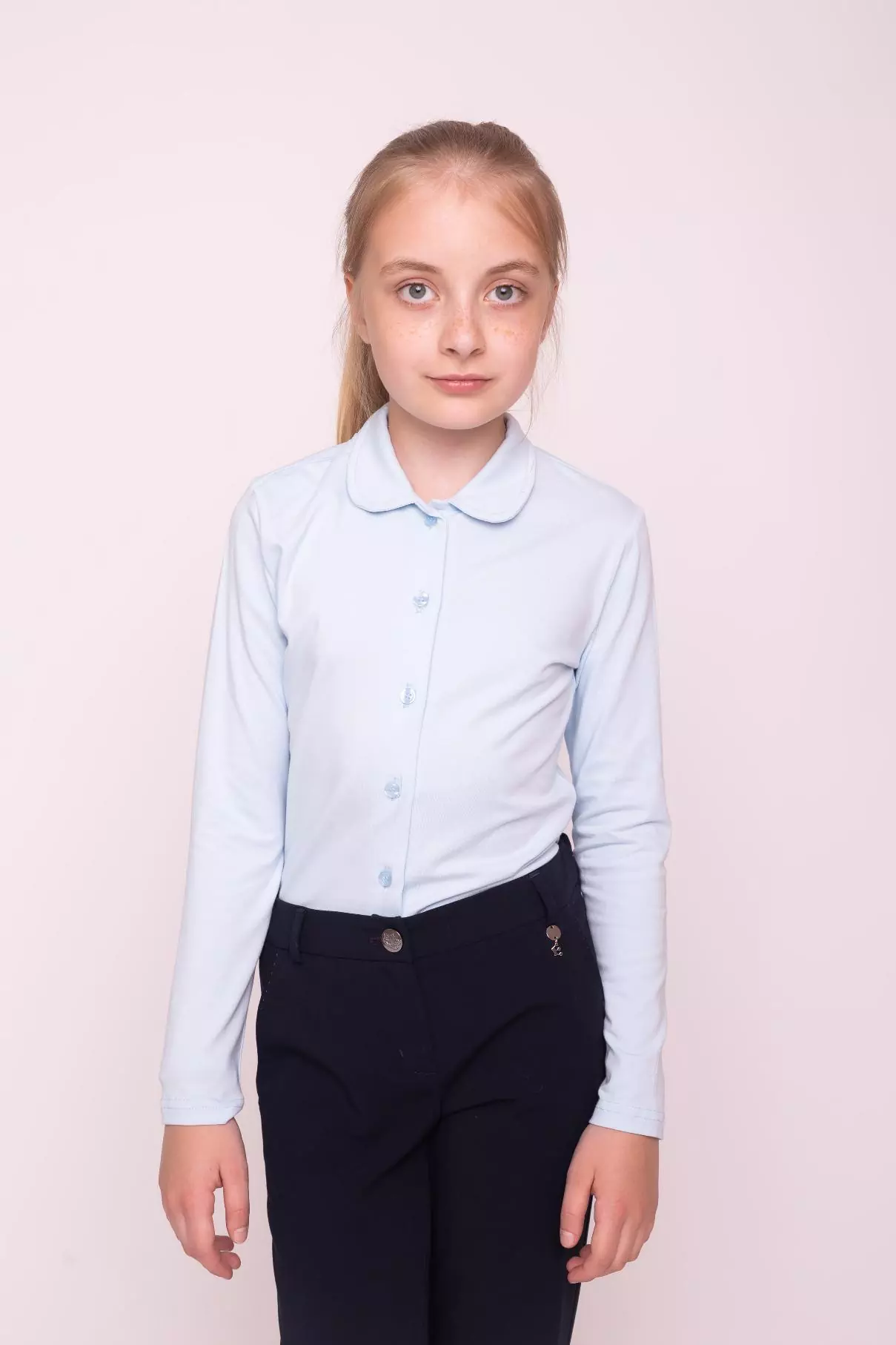 Блузка для девочки с длинным рукавом (0003_ШК21)