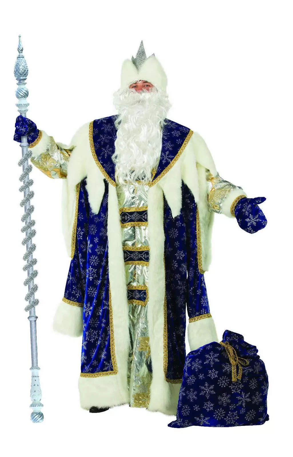Костюм Дед Мороз Королевский синий взр (189-1)